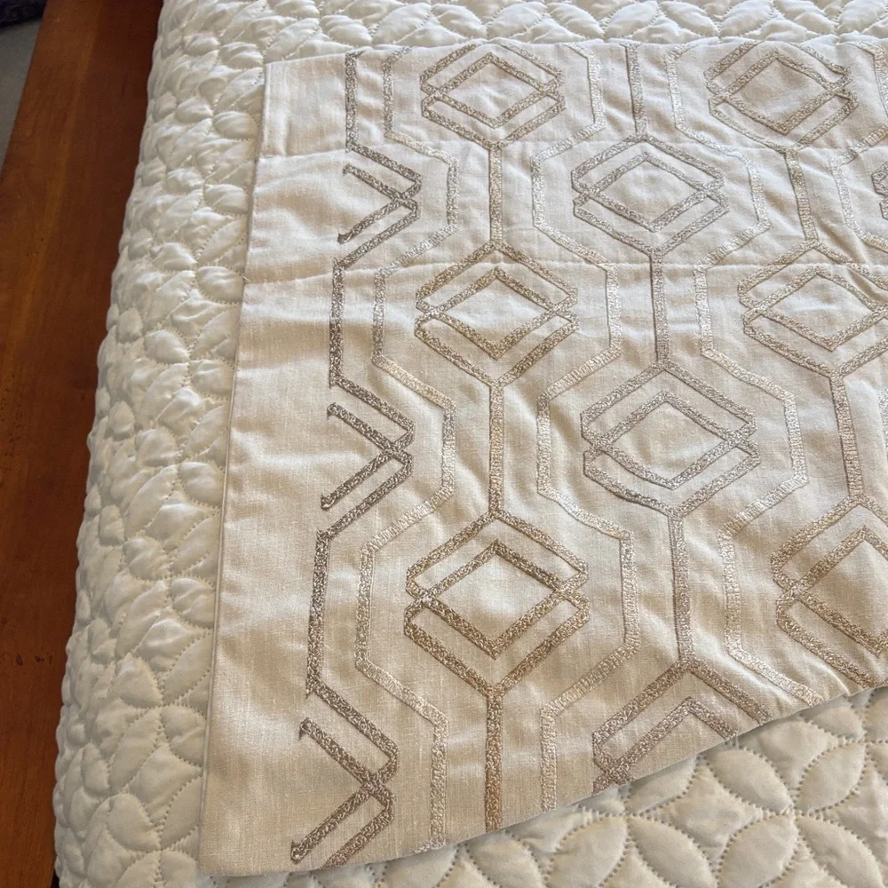 Valance Custom Made Elegant Neutrals Gathered in Rod w/ Ruffled Top 50 x 18 in